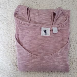 New York and Company pink cutout shoulder blouse